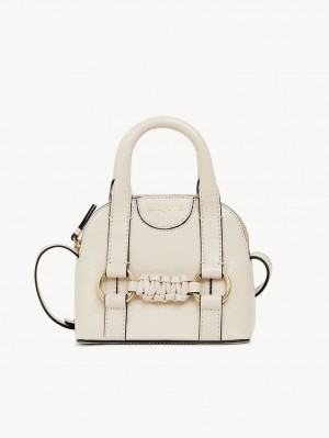 Bolsa De Hombro Chloe Saddie Micro Double Handle Beige | CHE-SR14621