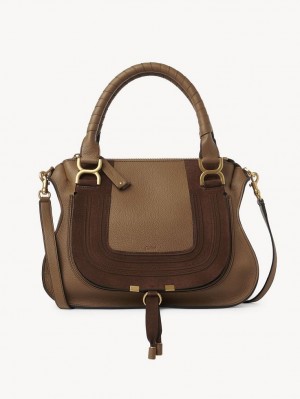 Bolsos Cruzados Chloe Marcie Double Carry Beige | CHE-SR13600