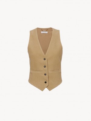 Chaquetas Chloe Classic Vest Beige | CHE-SR13806