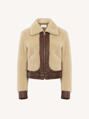 Chaquetas Chloe Corta Blouson Blancas | CHE-SR13801