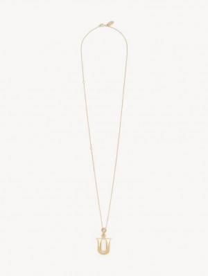Collares Chloe Alphabet With Pendant Doradas | CHE-SR14335