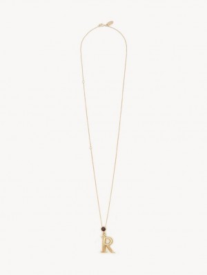 Collares Chloe Alphabet With Pendant Doradas | CHE-SR14338