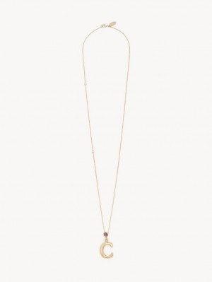 Collares Chloe Alphabet With Pendant Doradas | CHE-SR14353