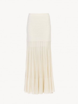 Falda Chloe Flared Maxi Blancas | CHE-SR14075