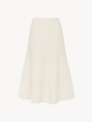Falda Chloe Flared Midi Blancas | CHE-SR14096
