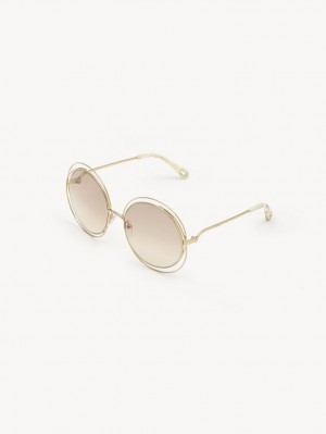 Gafas de Sol Chloe Carlina Petite Doradas Beige | CHE-SR14544