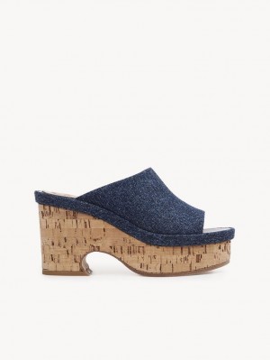 Mule Chloe Oli Plataforma Azules | CHE-SR14134