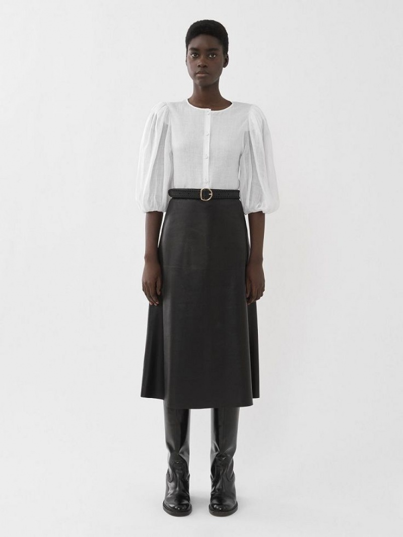 Blusa Chloe Puff-sleeve Blancas | CHE-SR13879