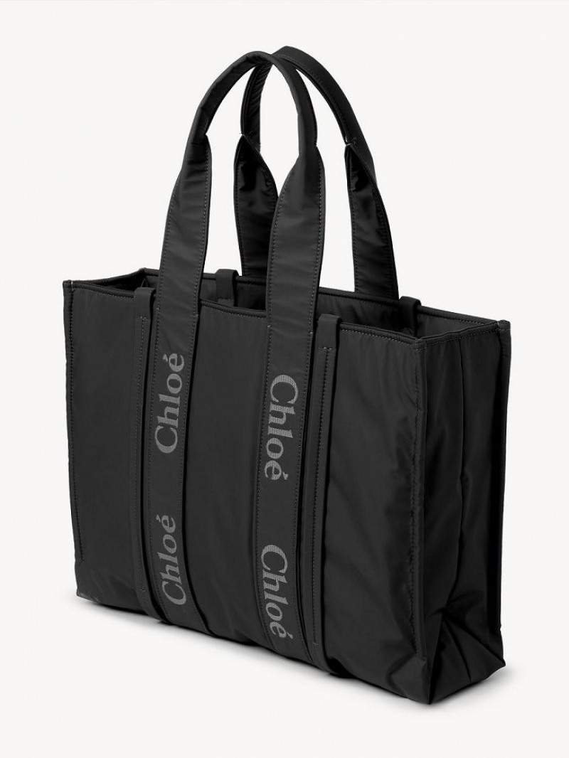 Bolsa De Hombro Chloe Large Woody Negras | CHE-SR13430