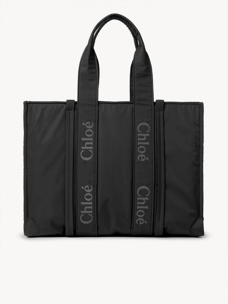 Bolsa De Hombro Chloe Large Woody Negras | CHE-SR13430