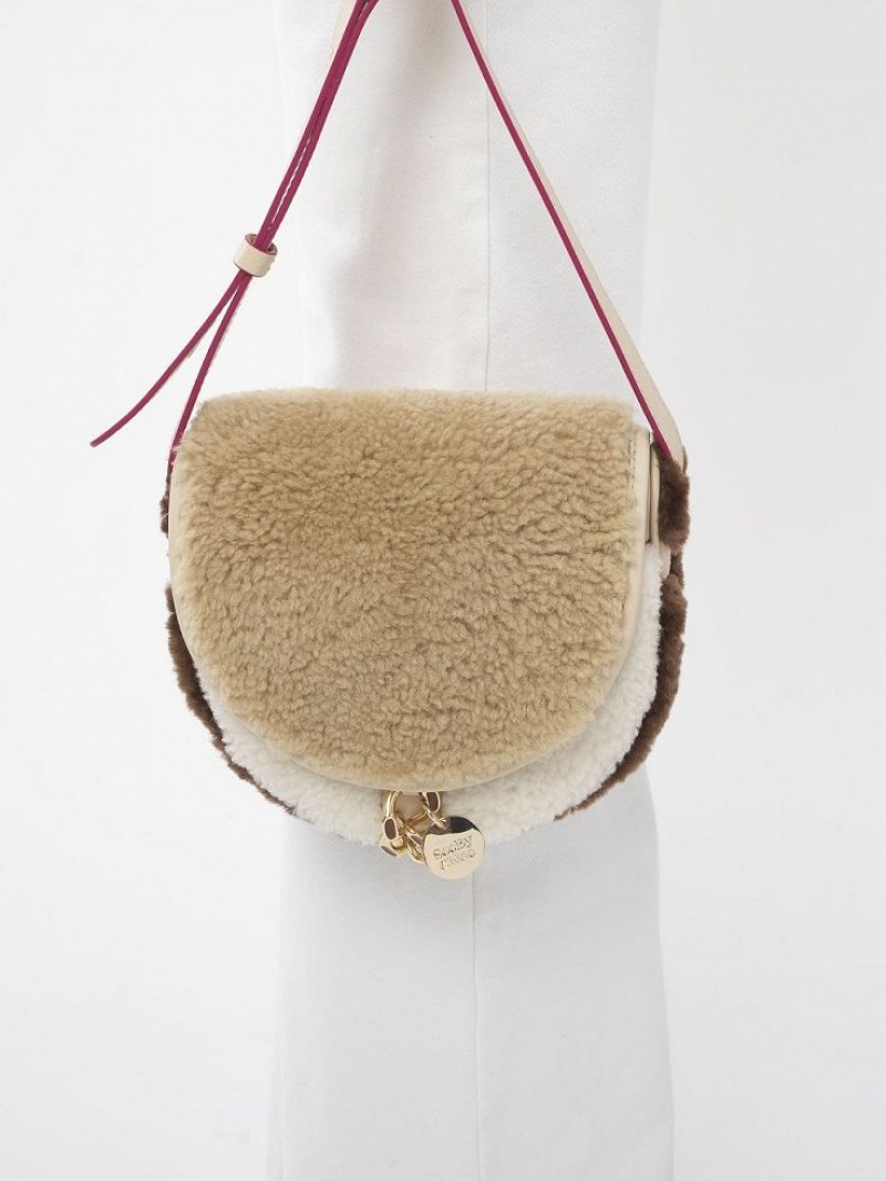 Bolsa De Hombro Chloe Mara Small Saddle Beige | CHE-SR14604