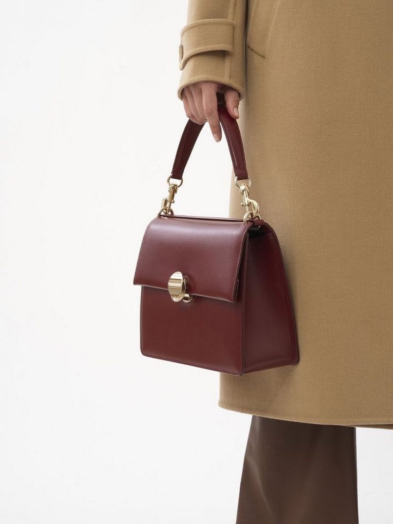 Bolsa De Hombro Chloe Penelope Medium Top Handle Rojas Oscuro | CHE-SR13447