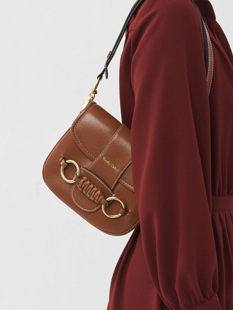 Bolsa De Hombro Chloe Saddie Satchel Marrones | CHE-SR14667