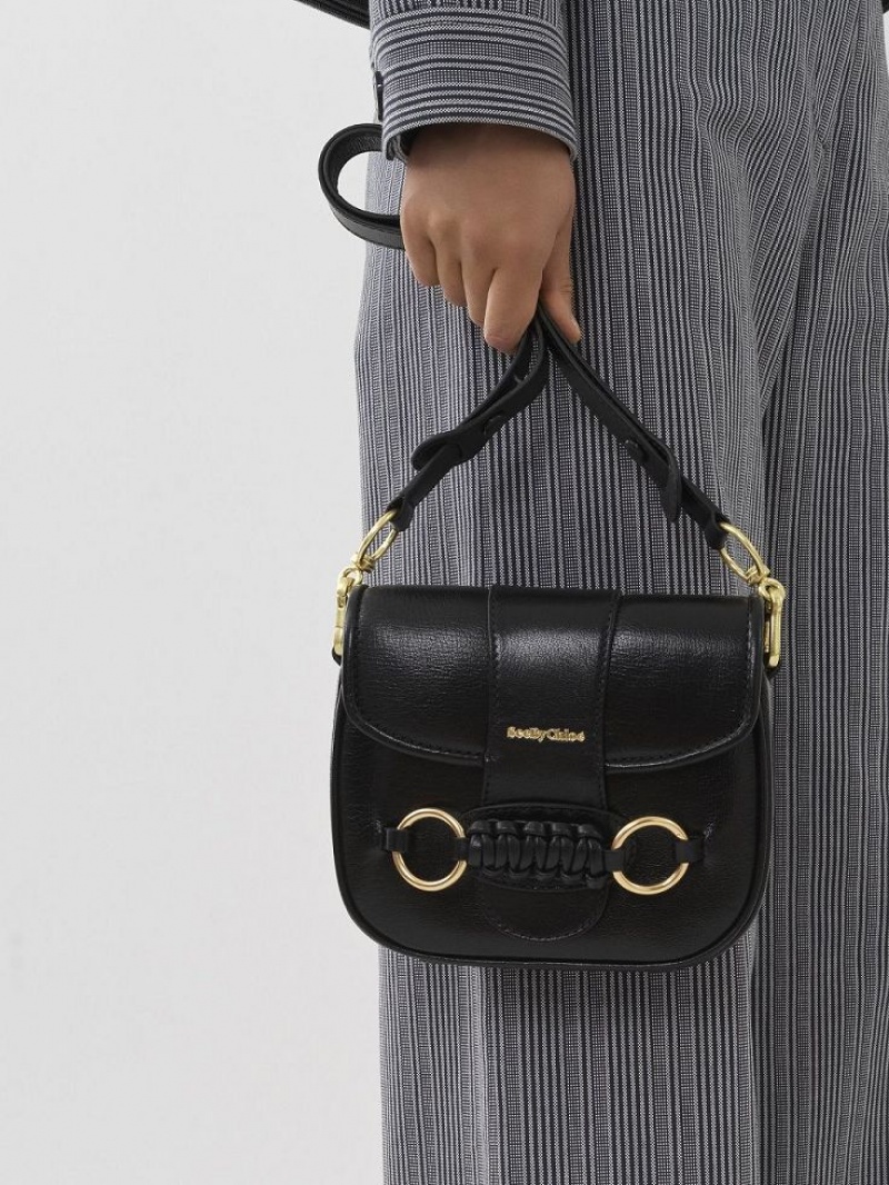 Bolsa De Hombro Chloe Saddie Satchel Negras | CHE-SR14631