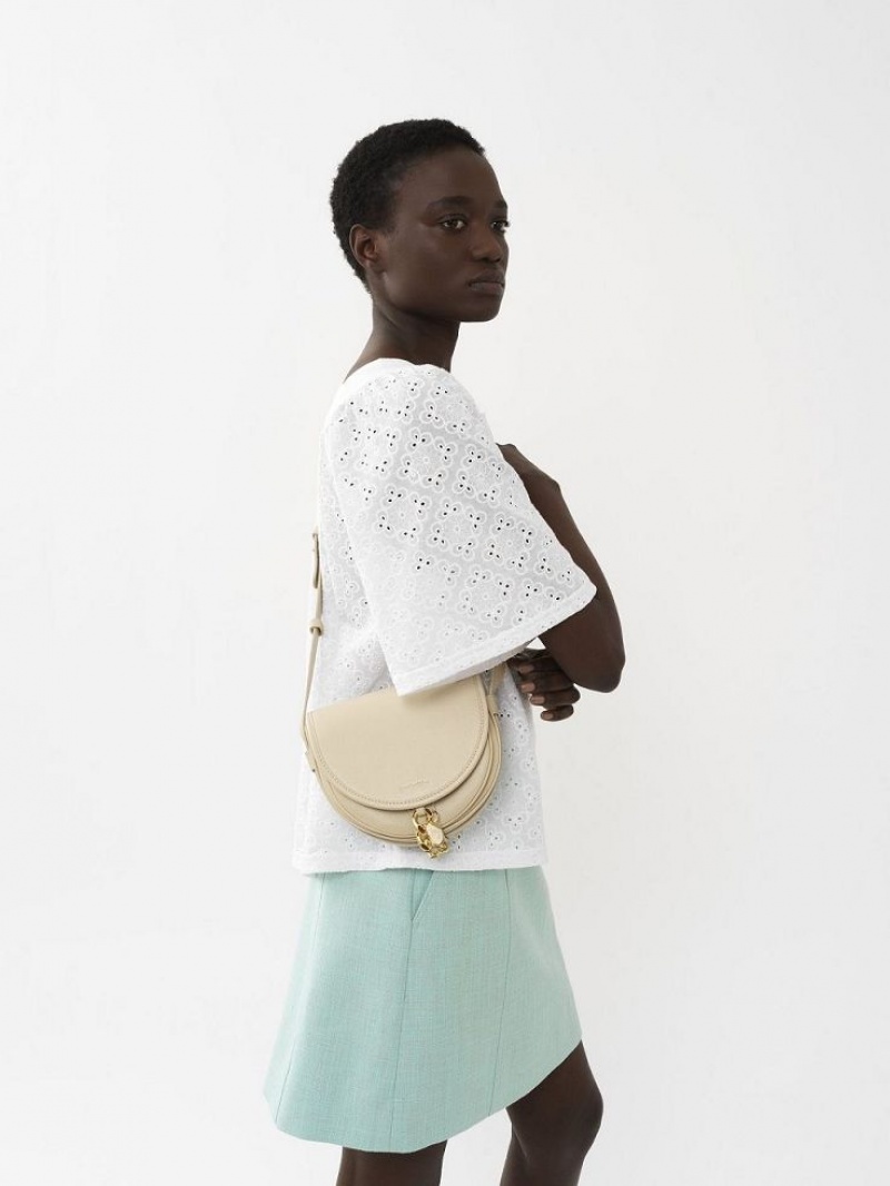 Bolsa De Hombro Chloe Small Mara Saddle Beige | CHE-SR14628