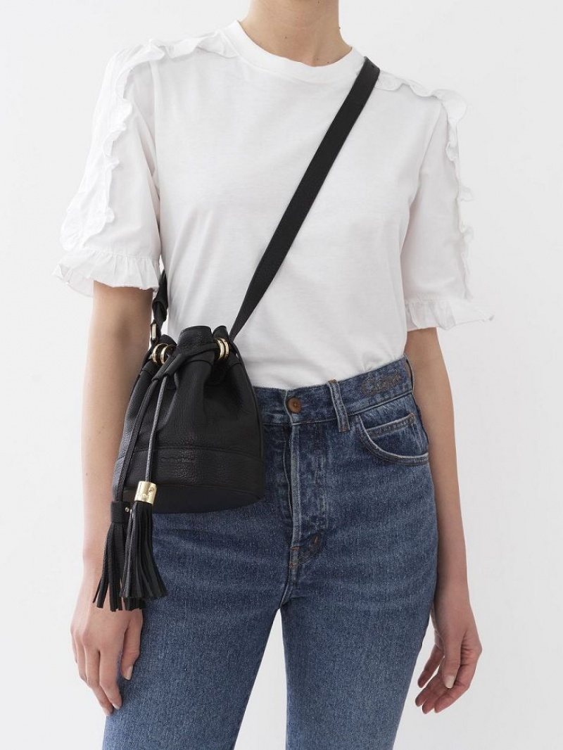 Bolsa De Hombro Chloe Vicki Small Bucket Negras | CHE-SR14644