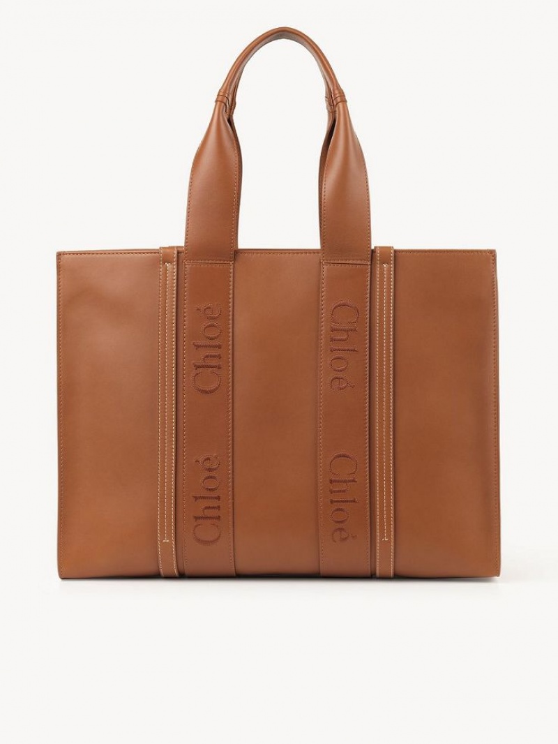 Bolso Tote Chloe Large Woody Marrones | CHE-SR13348