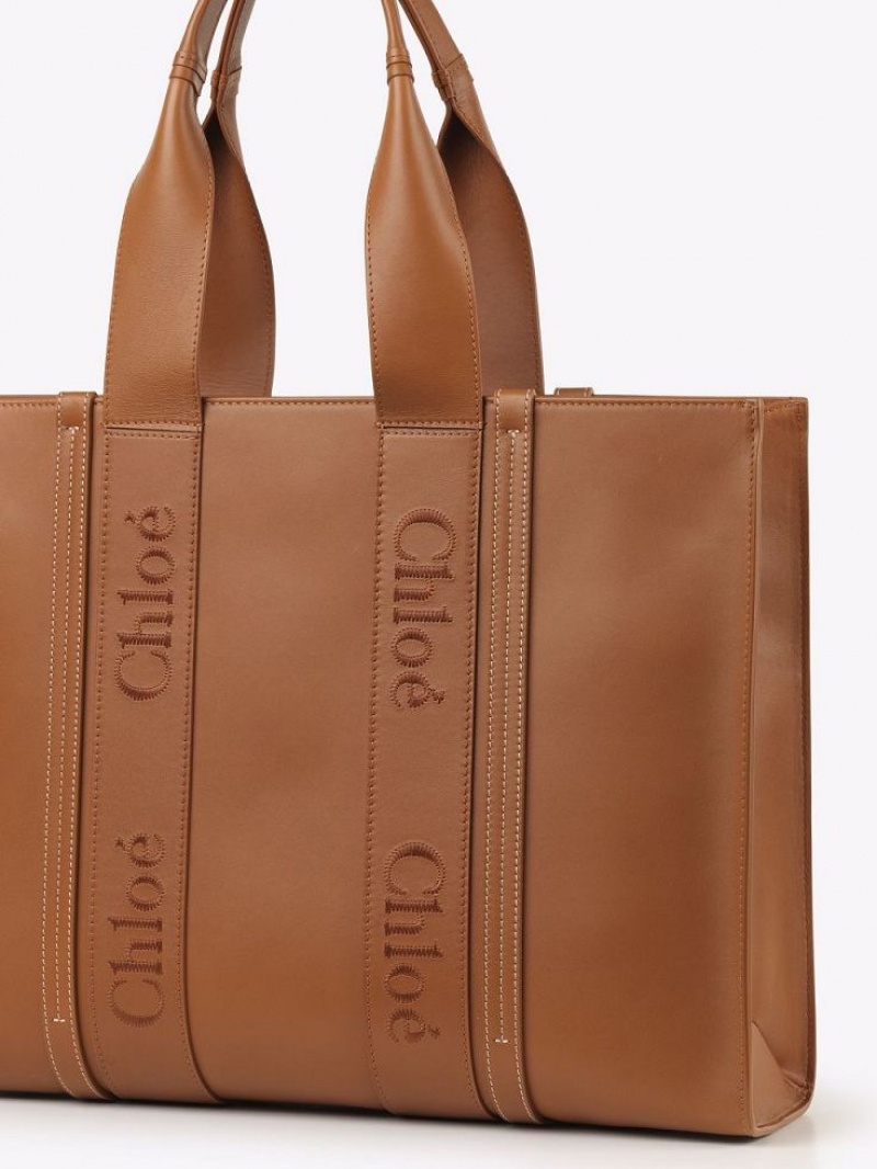 Bolso Tote Chloe Large Woody Marrones | CHE-SR13348