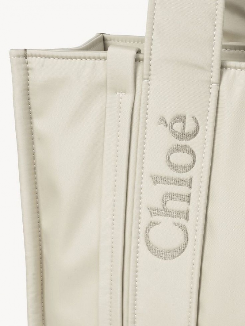 Bolso Tote Chloe Medium Woody Blancas | CHE-SR13288
