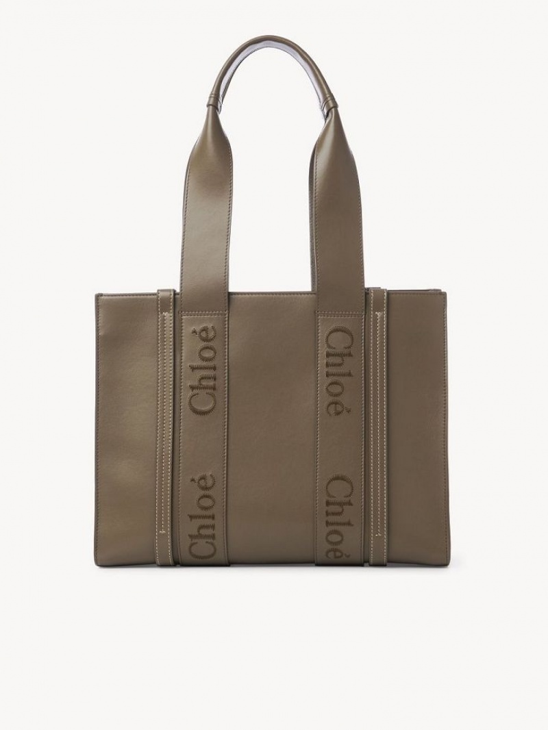 Bolso Tote Chloe Medium Woody Verde | CHE-SR13340