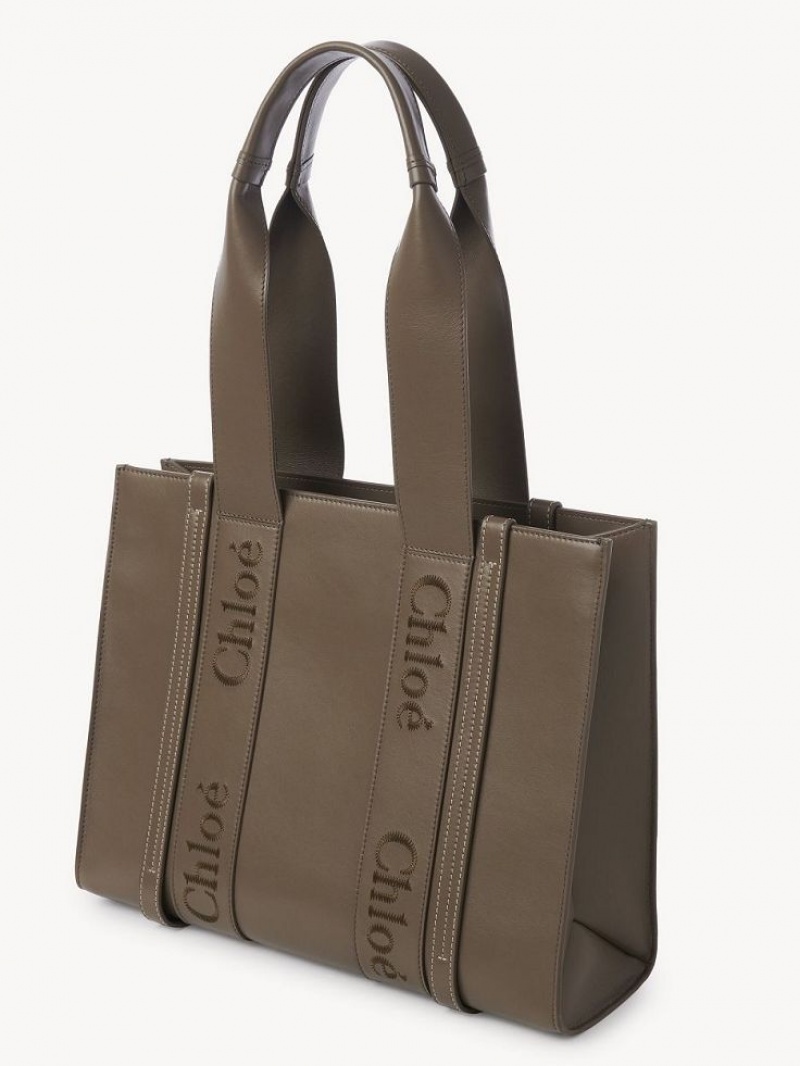 Bolso Tote Chloe Medium Woody Verde | CHE-SR13340