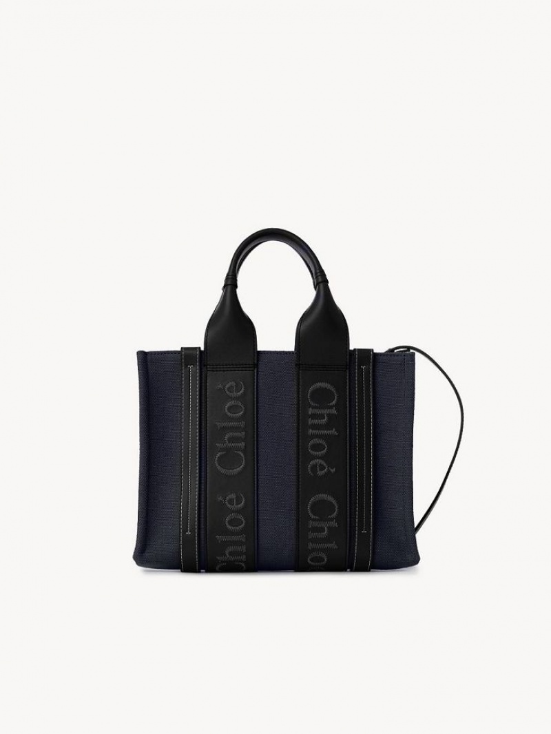 Bolso Tote Chloe Small Woody Azules Oscuro | CHE-SR13390