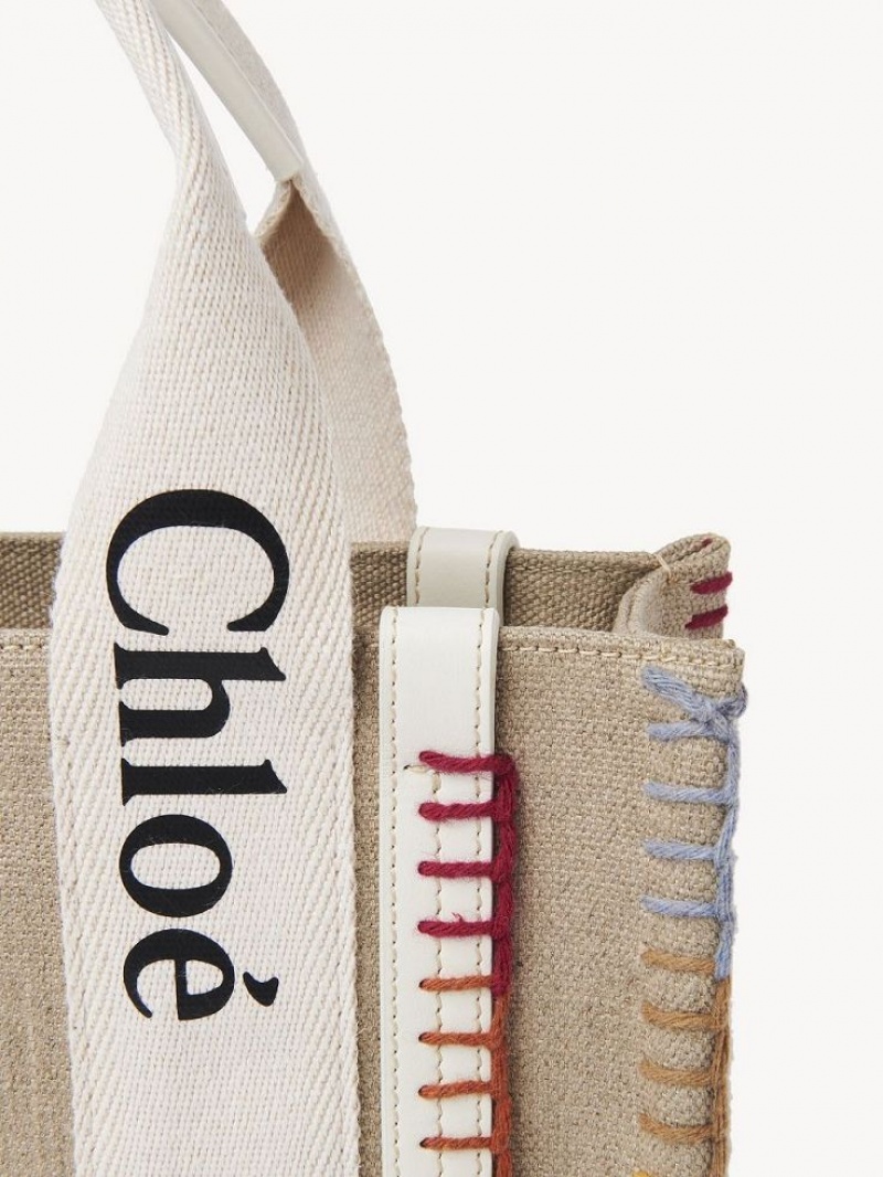 Bolso Tote Chloe Small Woody Blancas | CHE-SR13294