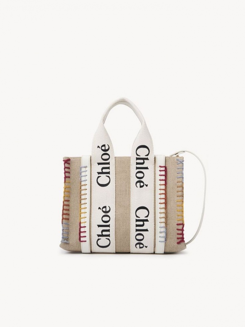 Bolso Tote Chloe Small Woody Blancas | CHE-SR13294