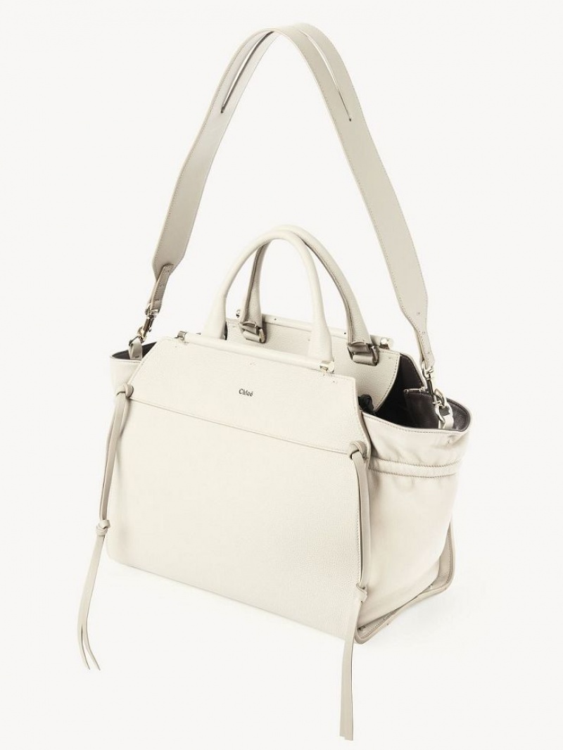 Bolso Tote Chloe Steph Medium Double Carry Blancas | CHE-SR13371