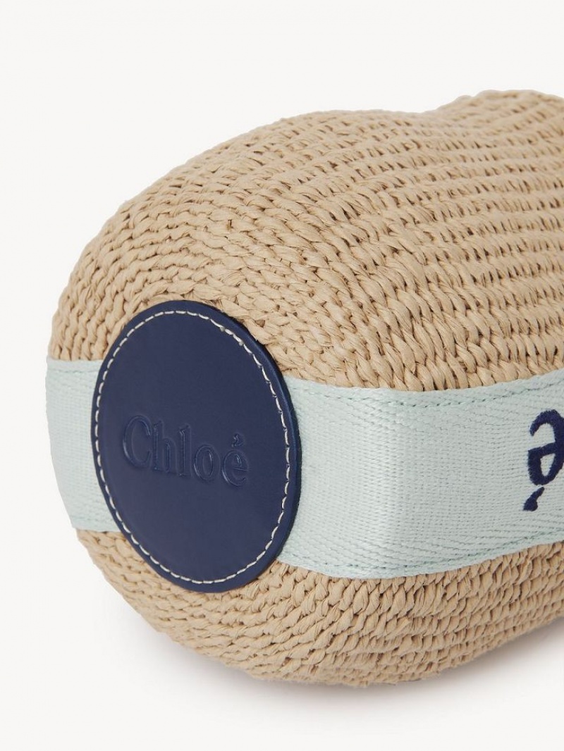 Bolsos Cruzados Chloe Small Woody Basket Verde Azules | CHE-SR13617