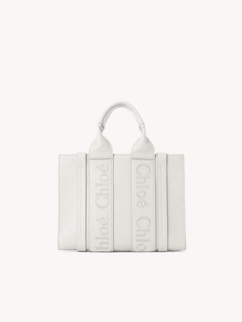 Bolsos Cruzados Chloe Small Woody Blancas | CHE-SR13541