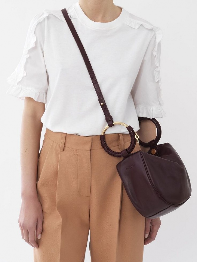 Bolsos Mini Chloe Hana Wristlet Burdeos | CHE-SR14772