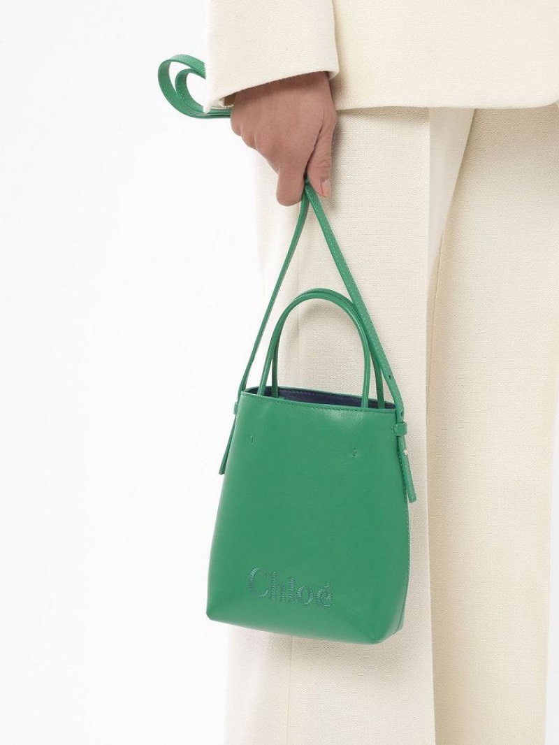 Bolsos Mini Chloe Sense Tote Verde | CHE-SR13732