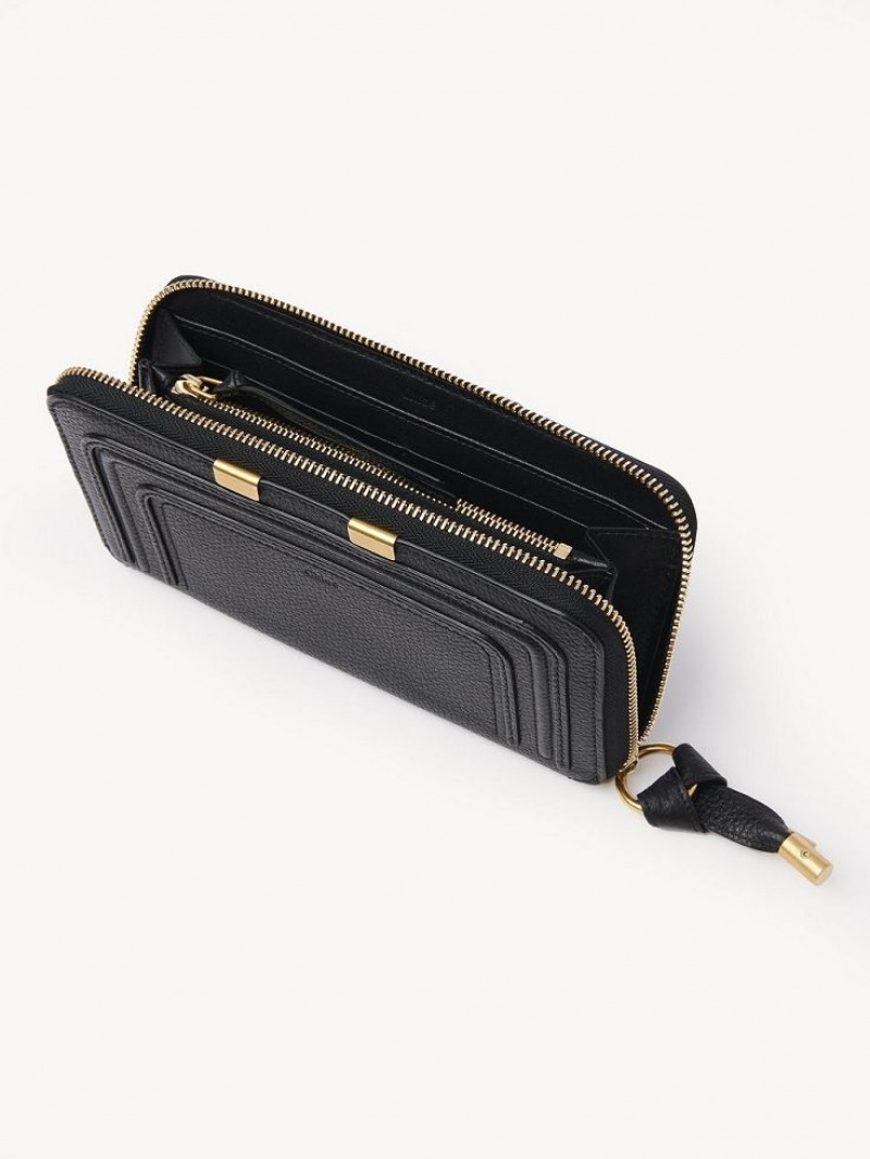 Carteras Grandes Chloe Marcie Zippered Negras | CHE-SR14303