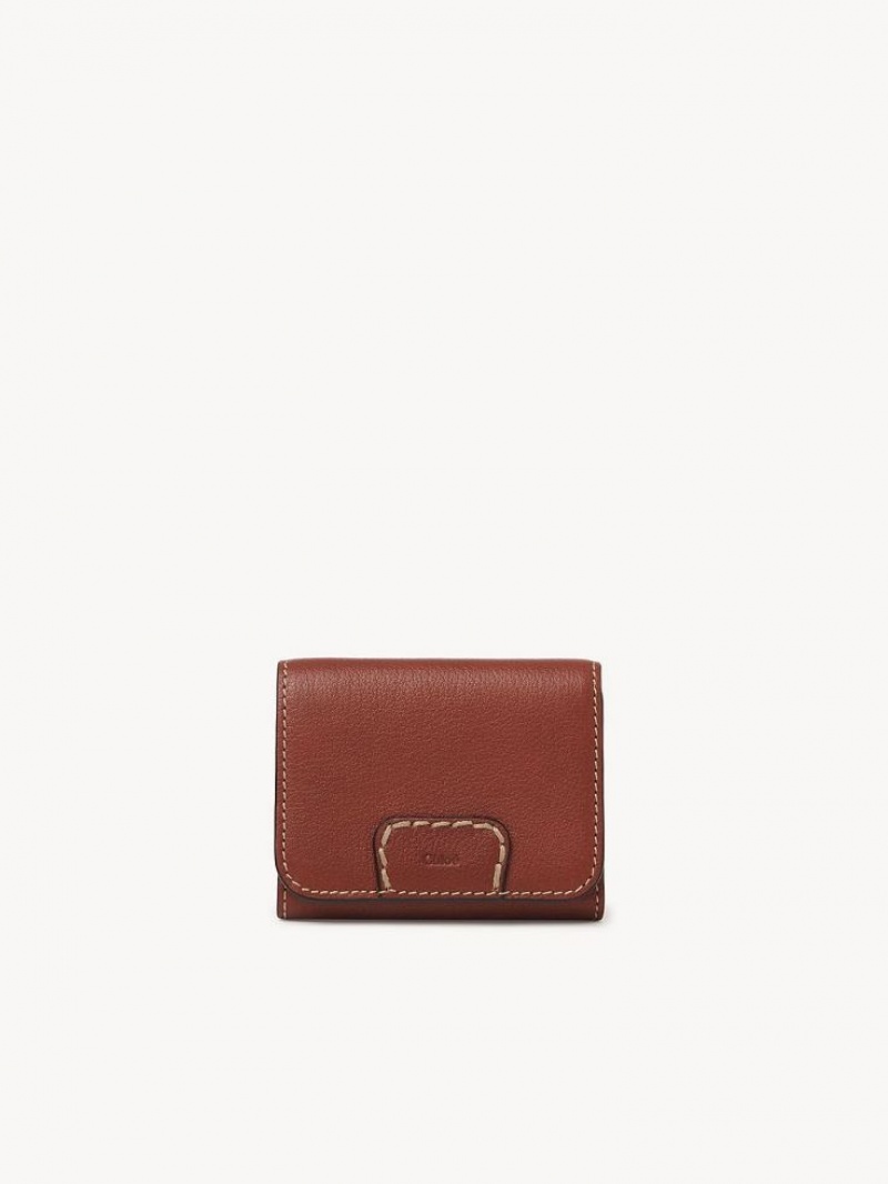 Carteras Pequeñas Chloe Edith Small Tri-fold Marrones | CHE-SR14278