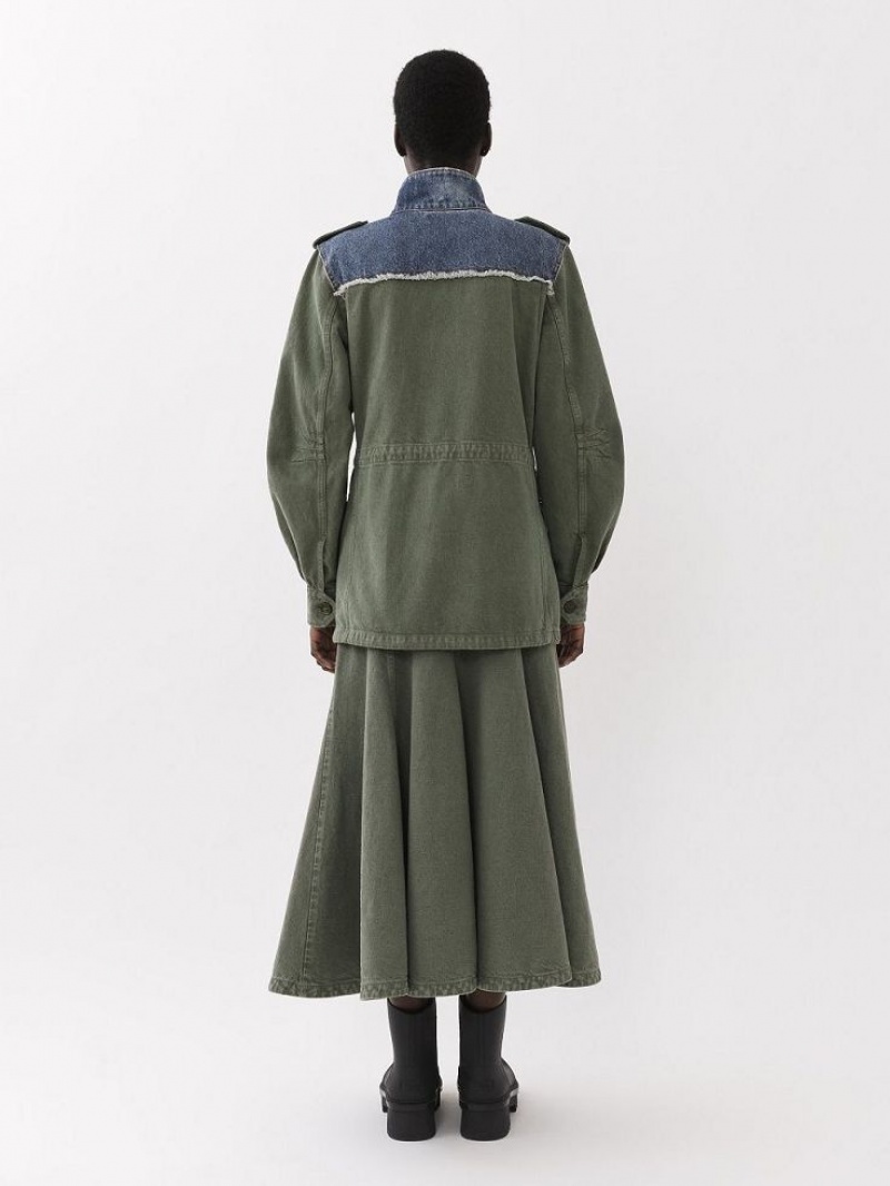 Chaquetas Chloe Utilitarian Safari Azules Verde | CHE-SR13782