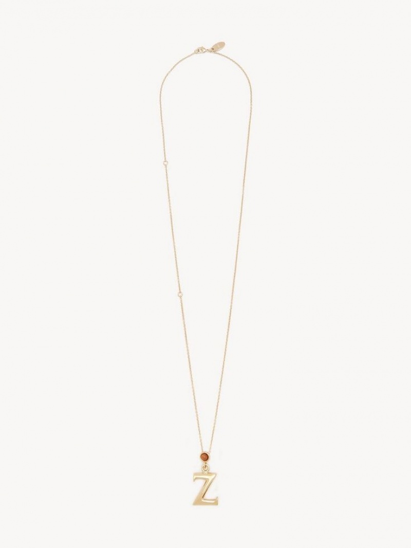Collares Chloe Alphabet With Pendant Doradas | CHE-SR14330