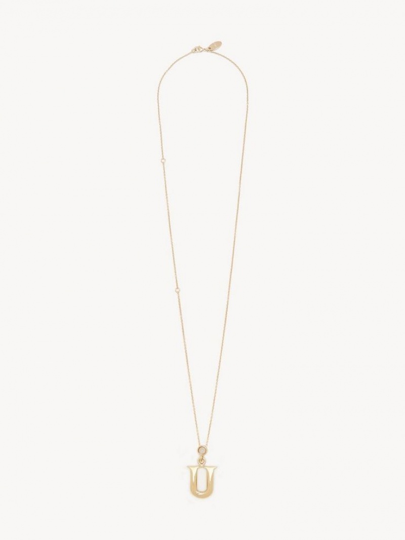 Collares Chloe Alphabet With Pendant Doradas | CHE-SR14335