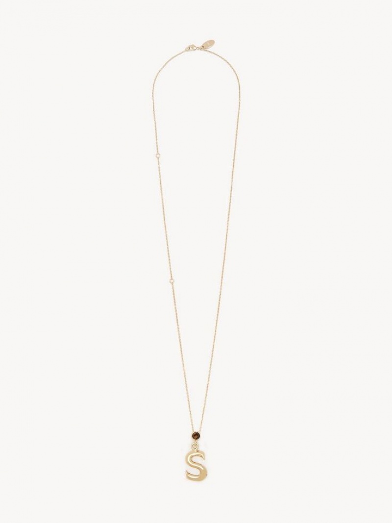 Collares Chloe Alphabet With Pendant Doradas | CHE-SR14337