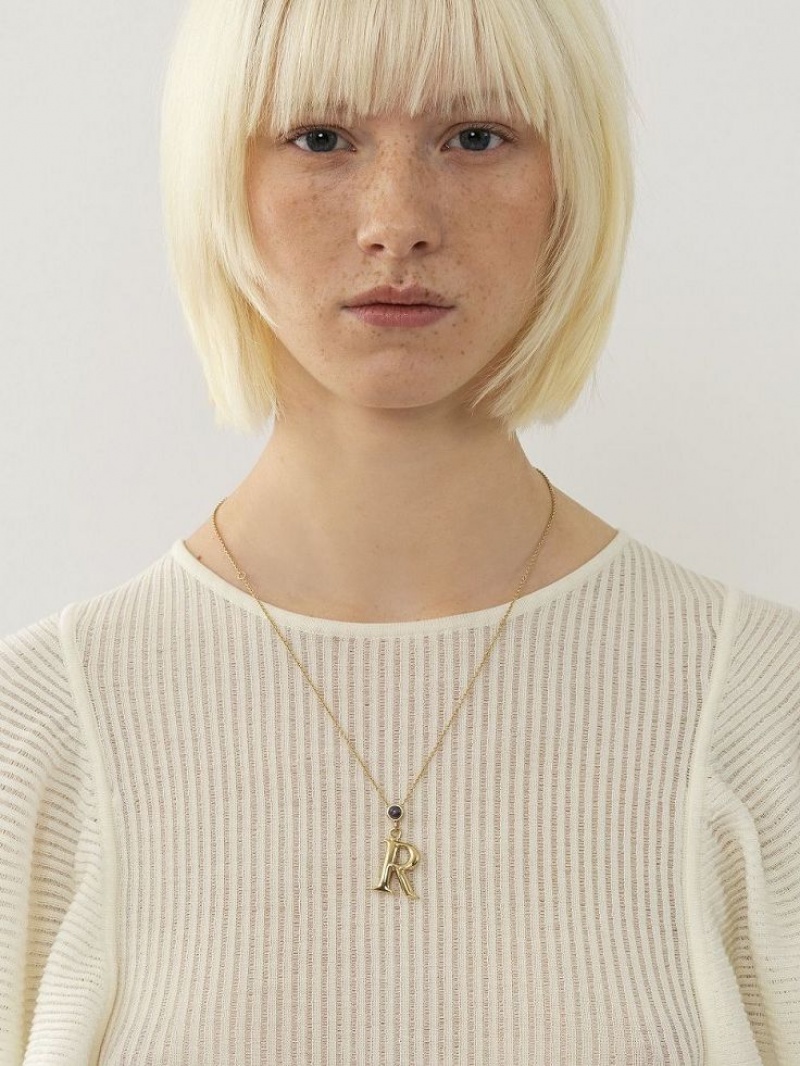 Collares Chloe Alphabet With Pendant Doradas | CHE-SR14338
