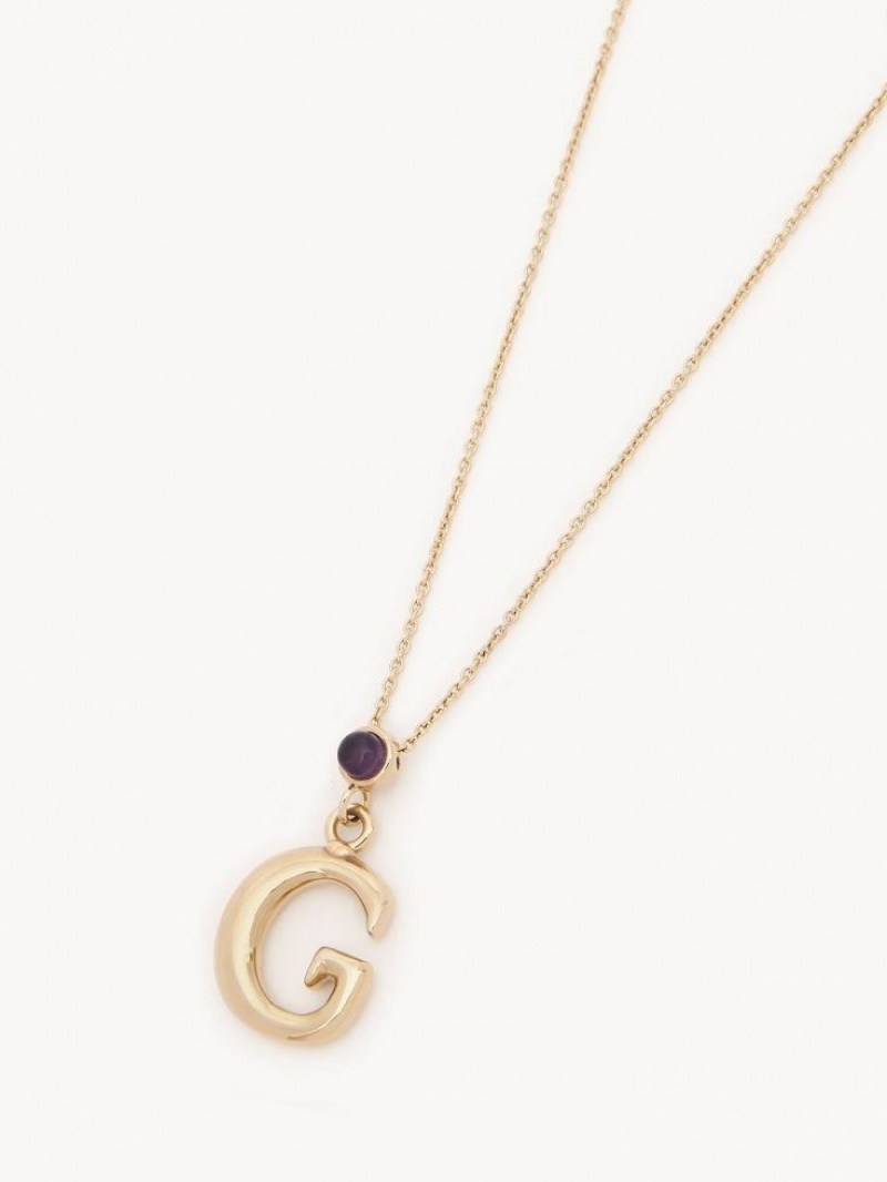 Collares Chloe Alphabet With Pendant Doradas | CHE-SR14349