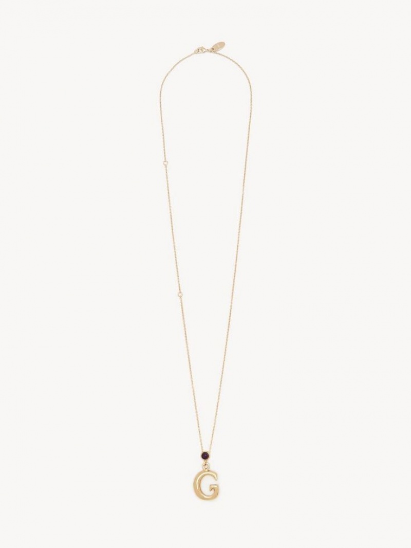 Collares Chloe Alphabet With Pendant Doradas | CHE-SR14349