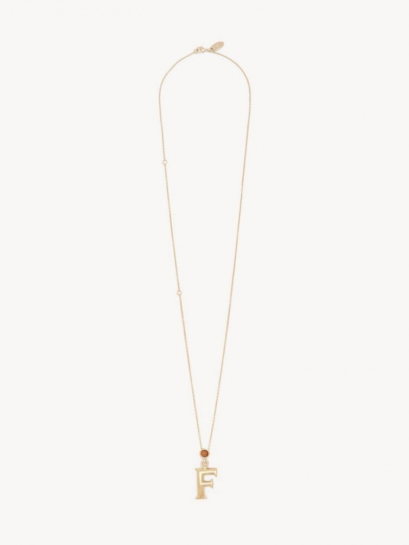 Collares Chloe Alphabet With Pendant Doradas | CHE-SR14350