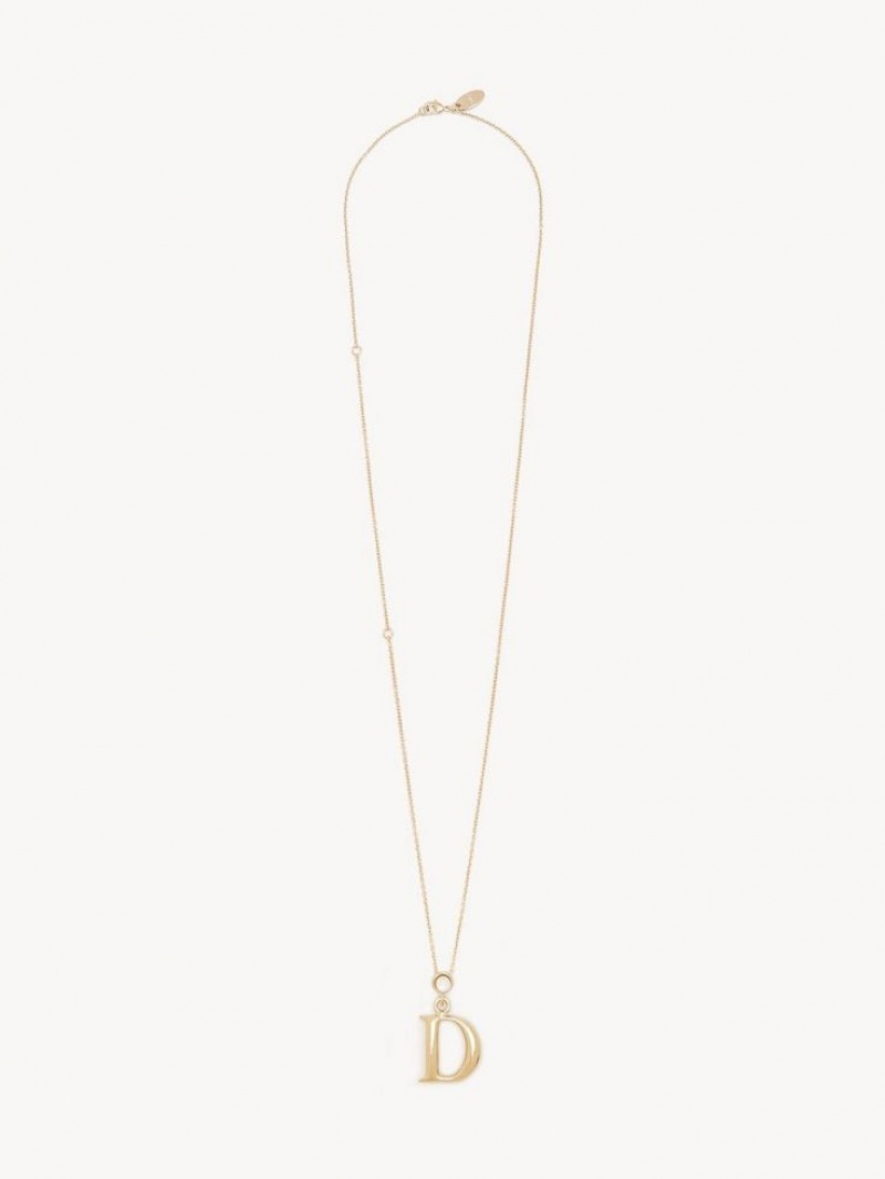Collares Chloe Alphabet With Pendant Doradas | CHE-SR14352