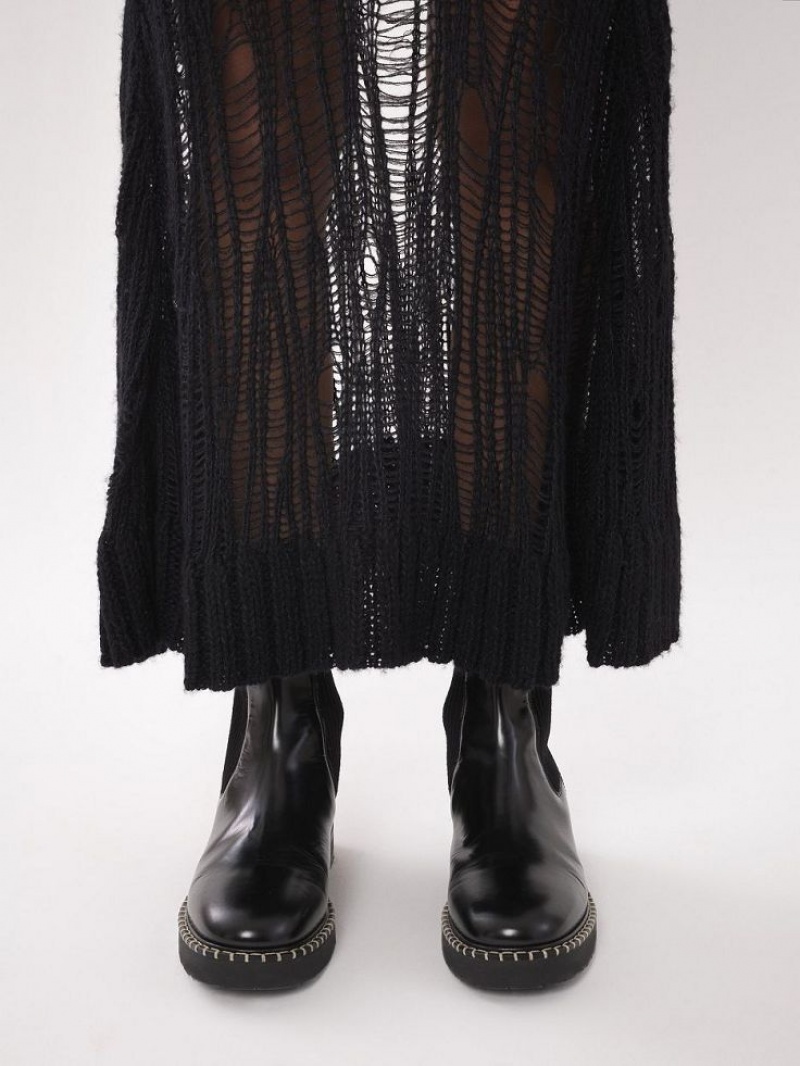 Falda Chloe Flared Long Negras | CHE-SR14095