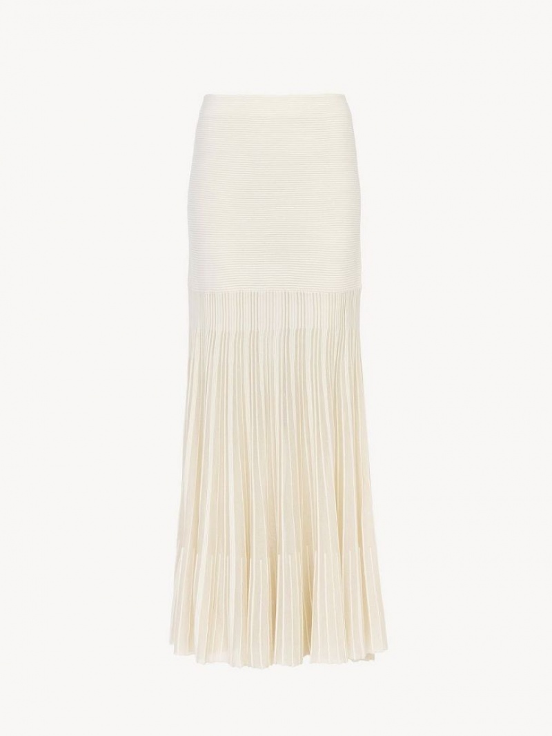 Falda Chloe Flared Maxi Blancas | CHE-SR14075