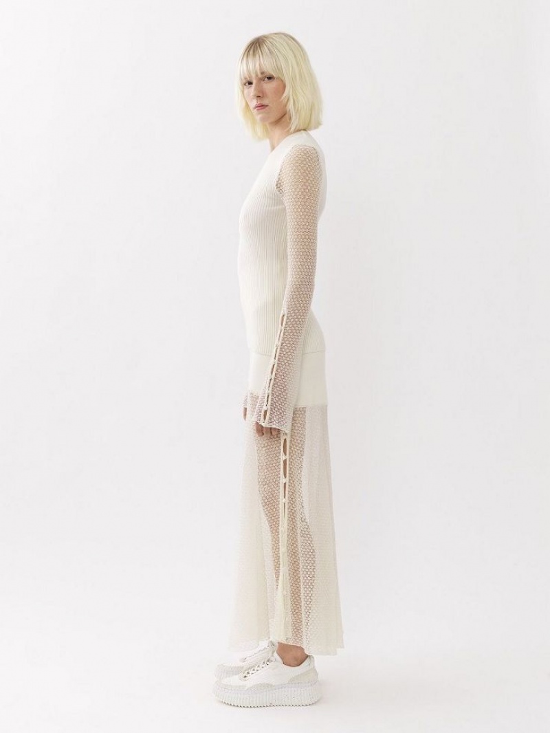 Falda Chloe Flared Maxi Blancas | CHE-SR14077