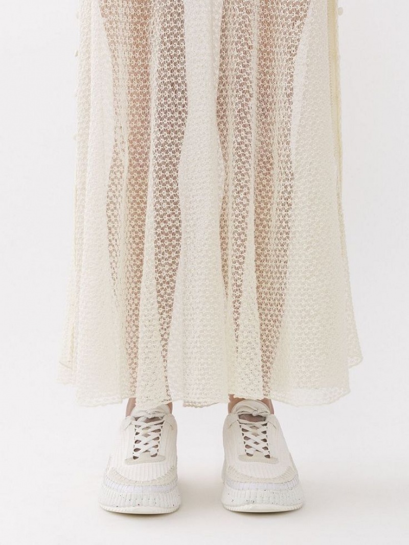 Falda Chloe Flared Maxi Blancas | CHE-SR14077