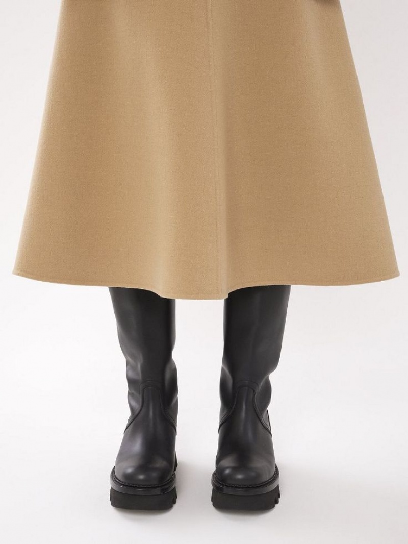 Falda Chloe Flared Midi Beige | CHE-SR14093