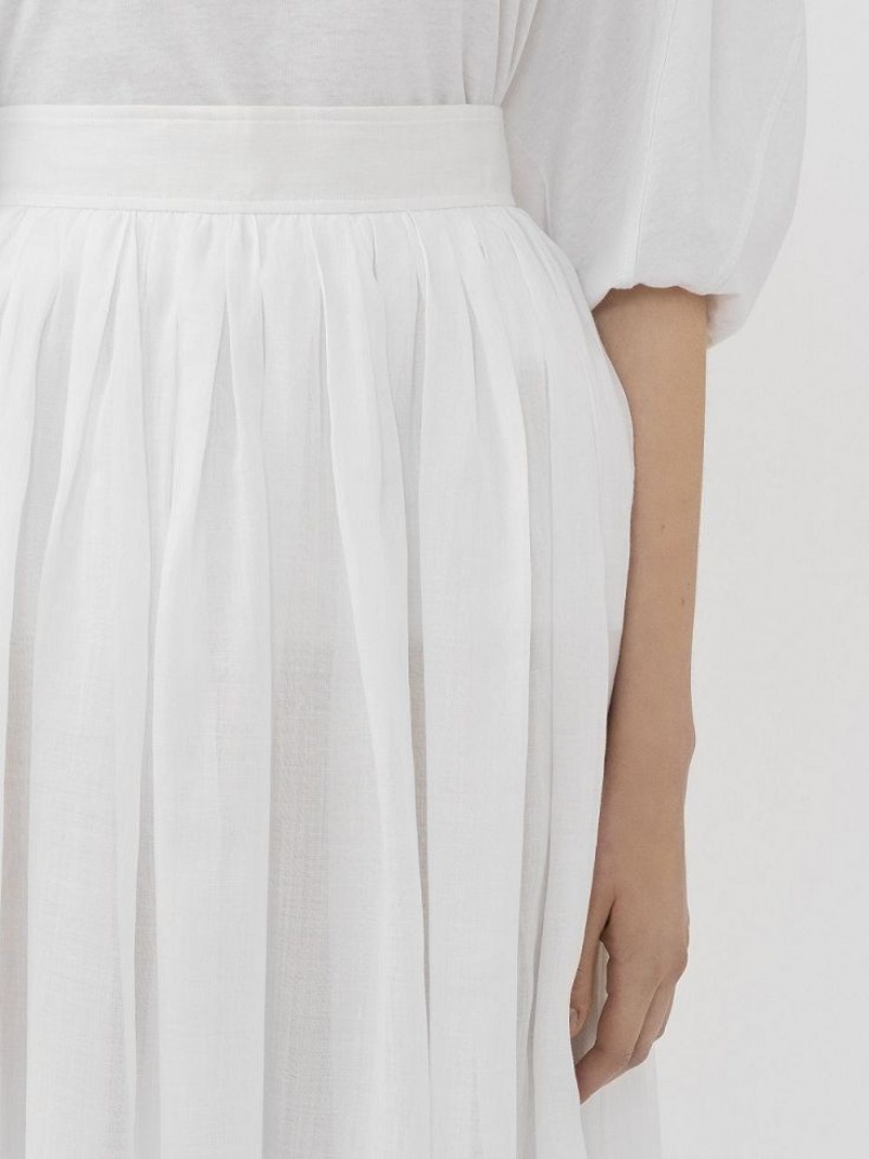 Falda Chloe Gathered Mid-length Blancas | CHE-SR14073